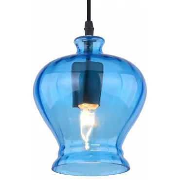 Подвесной светильник Arte Lamp Festa A8127SP-1BL Цвет арматуры черный Цвет плафонов синий