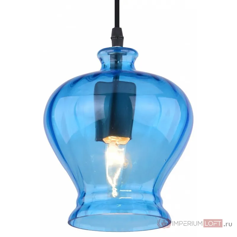 Подвесной светильник Arte Lamp Festa A8127SP-1BL Цвет арматуры черный Цвет плафонов синий от ImperiumLoft
