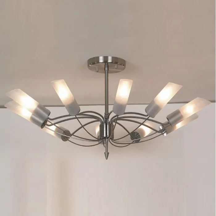 Люстра на штанге Lussole Lano LSA-2813-10 Цвет арматуры никель от ImperiumLoft