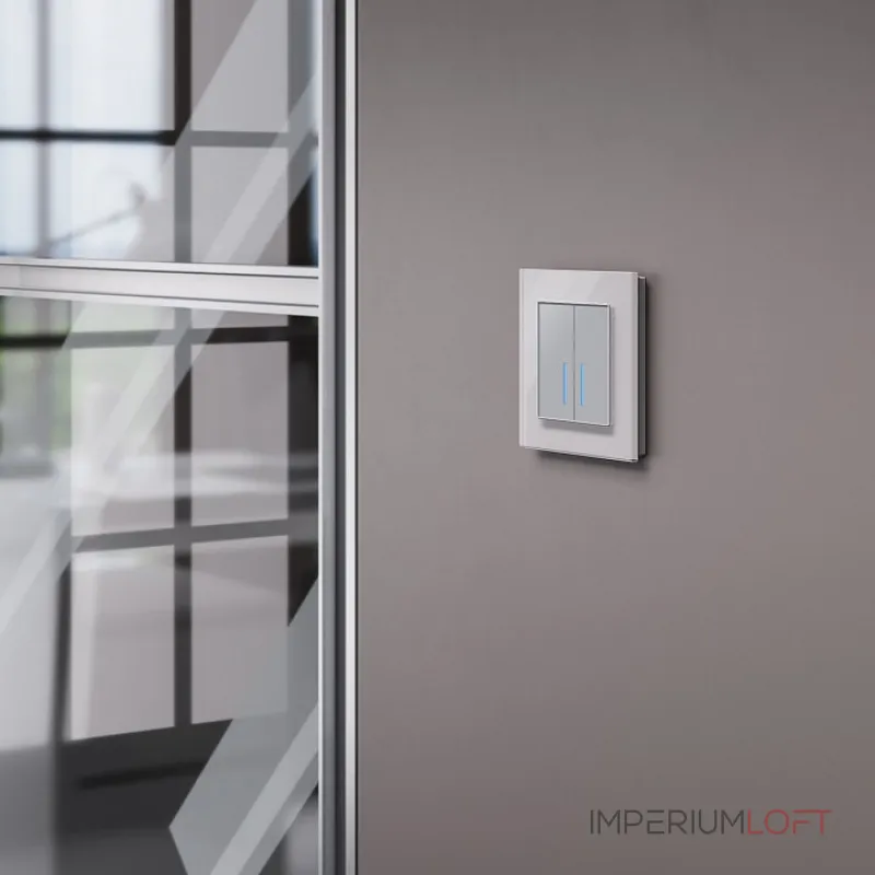 Выключатель сенсорый двухклавишный с подсветкой и функцией Wi-Fi, без рамки Werkel Серебряный W4520606 от ImperiumLoft Выключатель сенсорый двухклавишный с подсветкой и функцией Wi-Fi, без рамки Werkel Серебряный W4520606 от ImperiumLoft