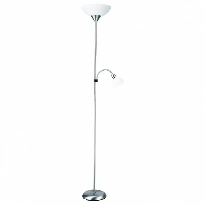 Торшер с подсветкой Arte Lamp Duetto A9569PN-2SI Цвет арматуры серебро Цвет плафонов белый от ImperiumLoft