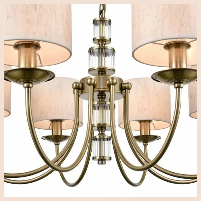 Подвесная люстра Vele Luce Soprano VL4194P08 Цвет арматуры бронза Цвет плафонов кремовый от ImperiumLoft
