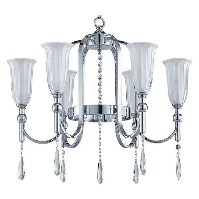 Подвесная люстра Newport 4800 4806/C chrome Цвет арматуры золото Цвет плафонов белый от ImperiumLoft