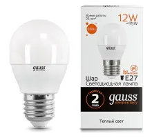 Лампа светодиодная Gauss LED Elementary E27 12Вт 3000K 53212 Лампа светодиодная Gauss LED Elementary E27 12Вт 3000K 53212
