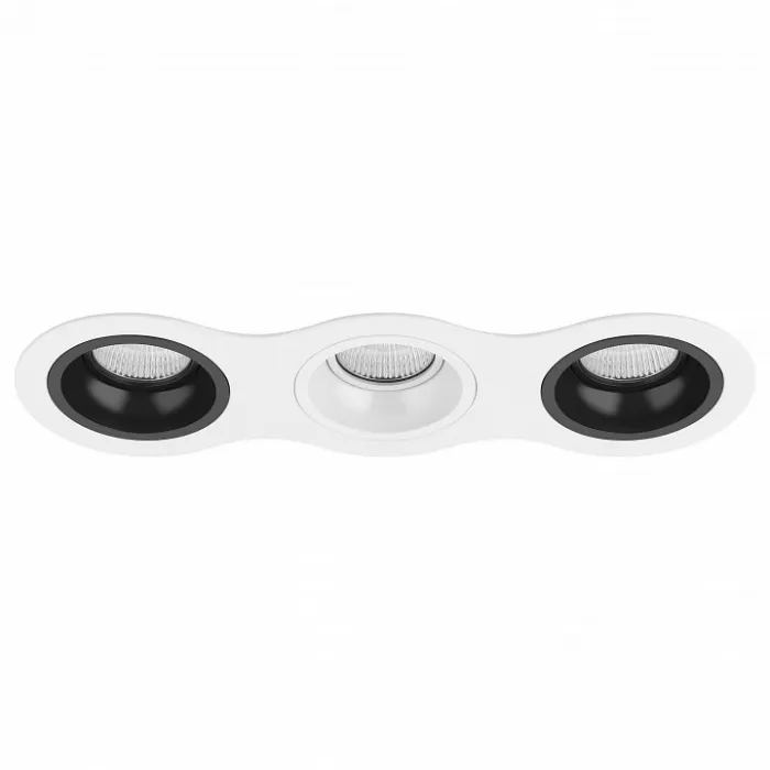 Встраиваемый светильник Lightstar Domino D636070607 цвет арматуры черно-белый от ImperiumLoft