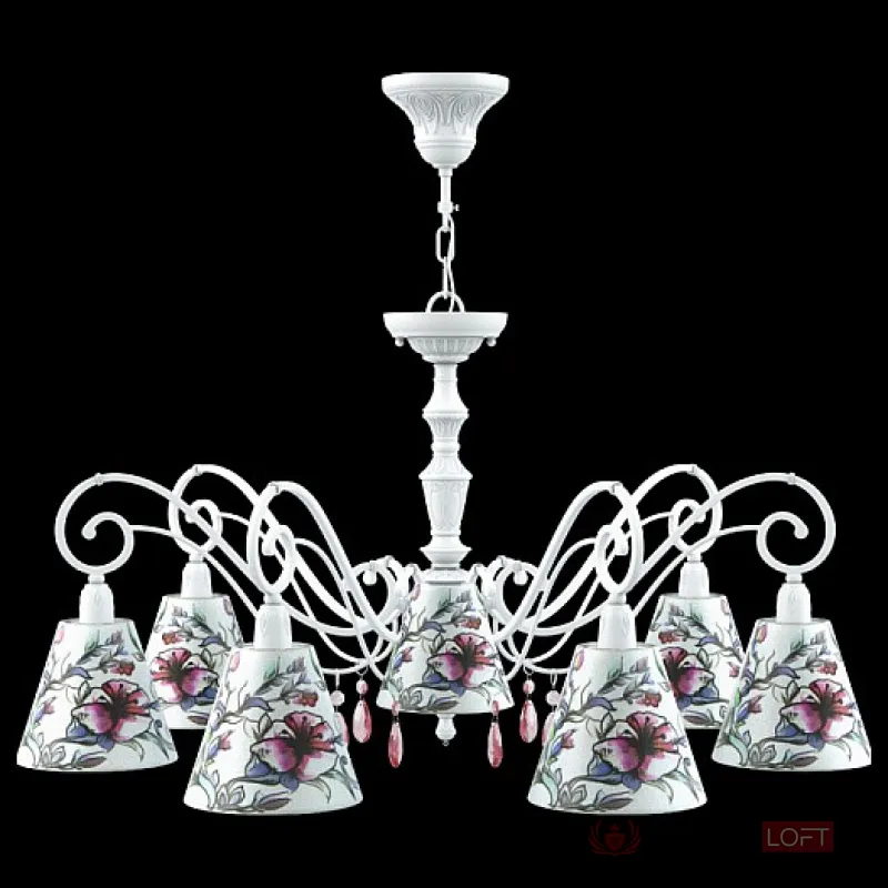 Подвесная люстра Lamp4You Classic 19 E3-07-WM-LMP-O-13-CRL-E3-07-PK-DN Цвет плафонов белый от ImperiumLoft