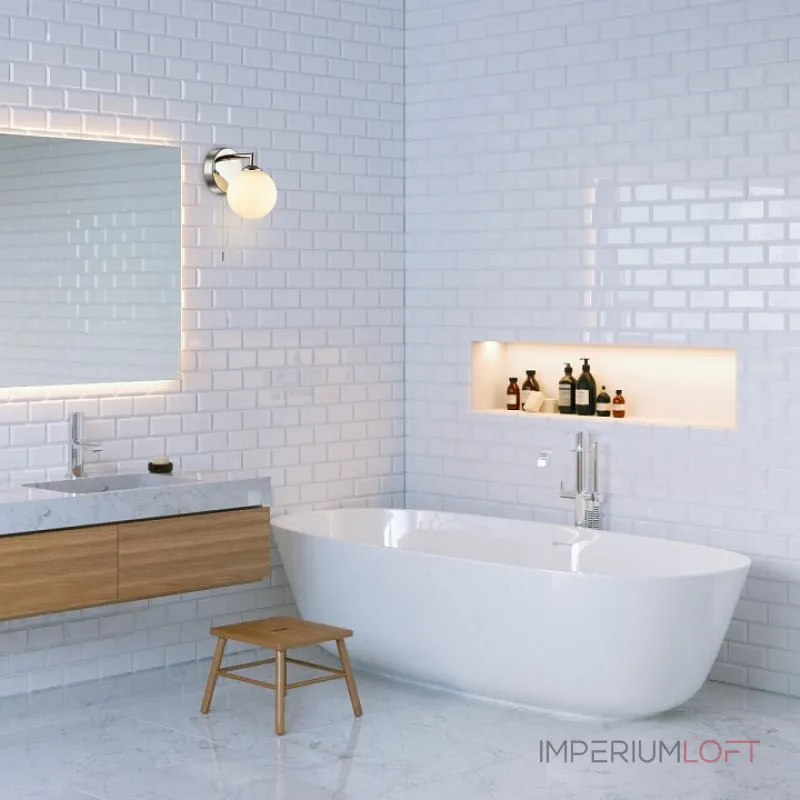 Светильник на штанге Lumion Piper 4565/1W Цвет арматуры хром Цвет плафонов белый от ImperiumLoft Светильник на штанге Lumion Piper 4565/1W Цвет арматуры хром Цвет плафонов белый от ImperiumLoft