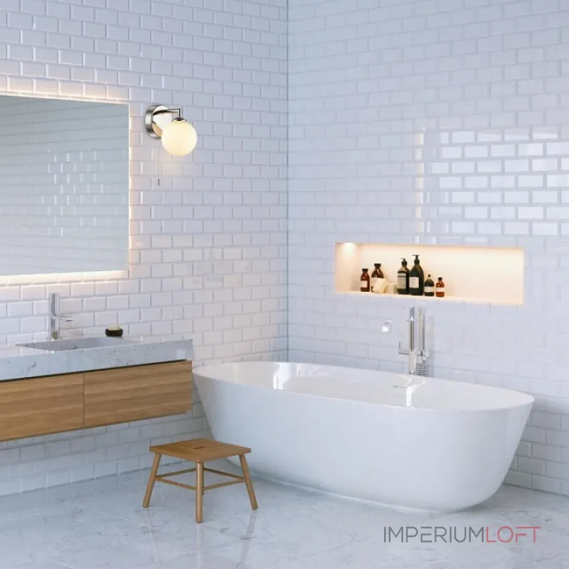 Светильник на штанге Lumion Piper 4565/1W Цвет арматуры хром Цвет плафонов белый от ImperiumLoft Светильник на штанге Lumion Piper 4565/1W Цвет арматуры хром Цвет плафонов белый от ImperiumLoft