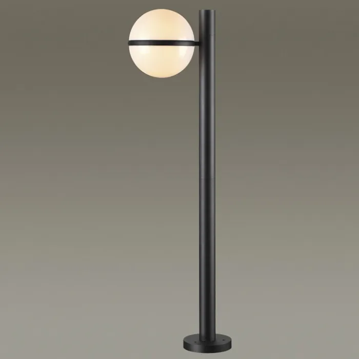 Наземный высокий светильник Odeon Light Lomeo 4832/1F Цвет плафонов белый Цвет арматуры черный от ImperiumLoft