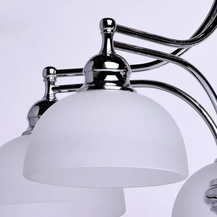 Подвесная люстра MW-Light Фелиция 7 347017405 Цвет арматуры хром Цвет плафонов белый от ImperiumLoft