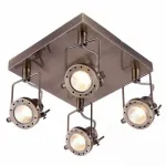 Спот Arte Lamp Costruttore A4300PL-4AB Цвет арматуры бронза Цвет плафонов белый
