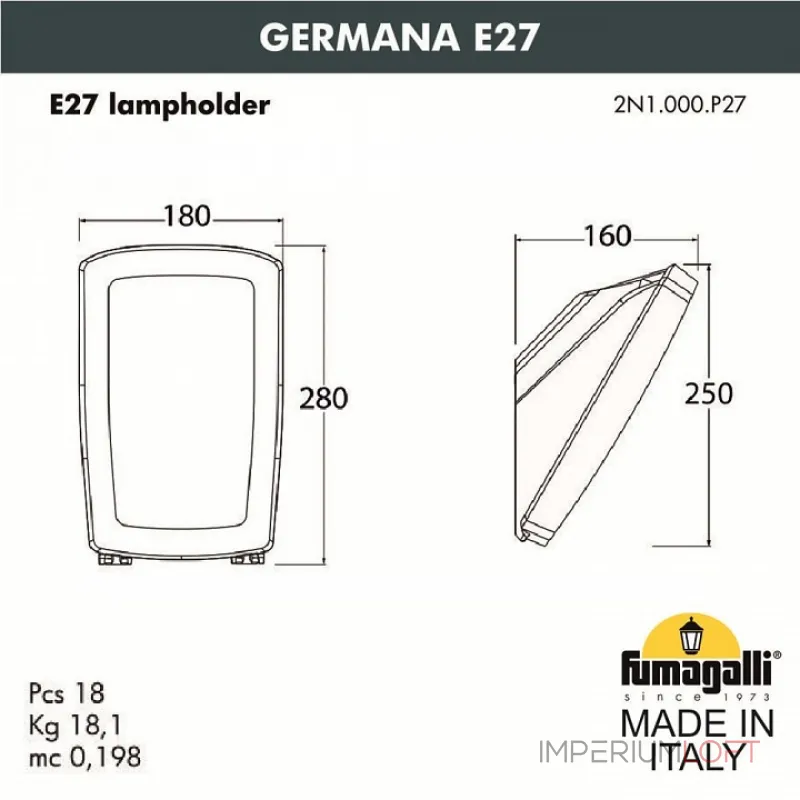 Накладной светильник Fumagalli Germana 2N1.000.000.WXF1R
