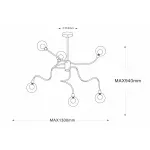 Люстра на штанге Globo Eddy 56010-6 Цвет арматуры золото Цвет плафонов прозрачный от ImperiumLoft