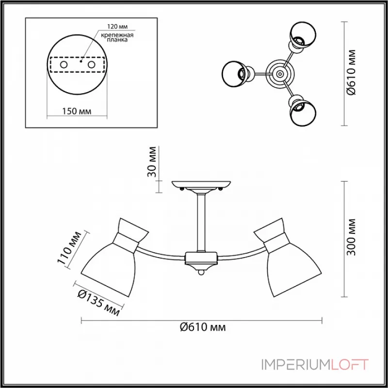 Потолочная люстра Lumion Wilma 4534/3C 