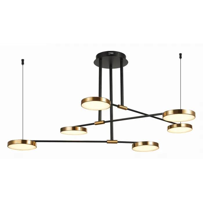 Люстра на штанге ST-Luce Farone SL1605.403.06 Цвет плафонов латунь Цвет арматуры черный от ImperiumLoft