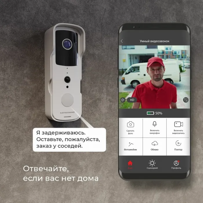 Звонок беспроводной с камерой Elektrostandard 76105 76105/00 Белый от ImperiumLoft