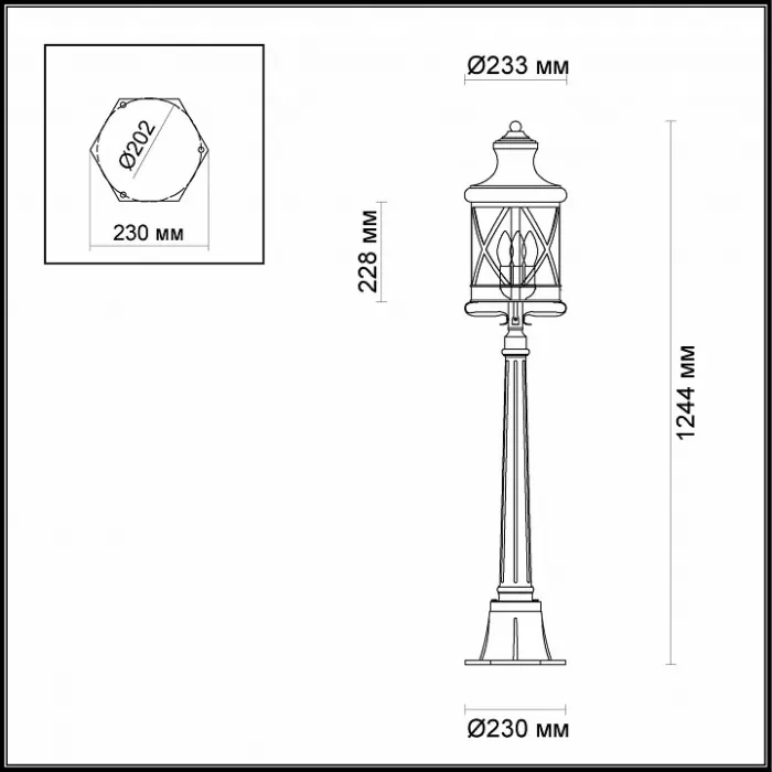 Наземный низкий светильник Odeon Light Sation 4045/3F Цвет арматуры черный Цвет плафонов черный от ImperiumLoft