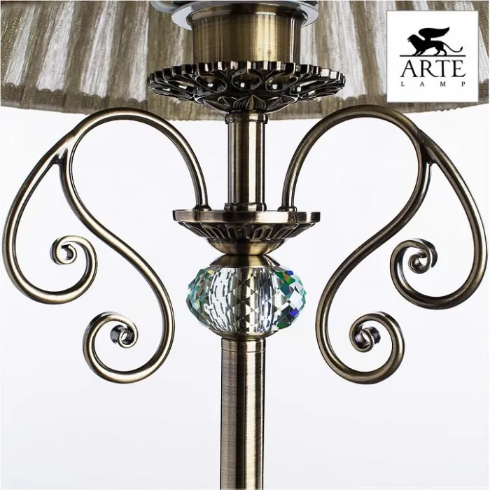 Настольная лампа декоративная Arte Lamp Charm A2083LT-1AB Цвет арматуры бронза Цвет плафонов кремовый от ImperiumLoft