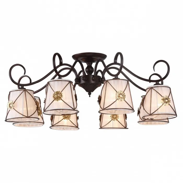 Люстра на штанге Arte Lamp Fortuna A5495PL-8BR Цвет арматуры золото Цвет плафонов белый от ImperiumLoft