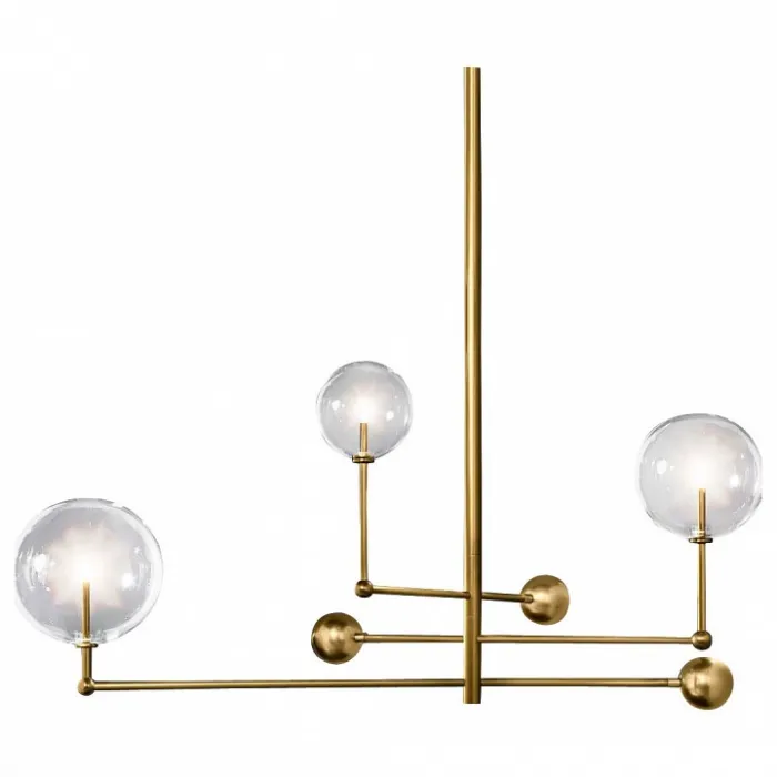 Подвесной светильник DeLight Collection Globe Mobile KG0835P-3 brass Цвет арматуры латунь Цвет плафонов прозрачный от ImperiumLoft