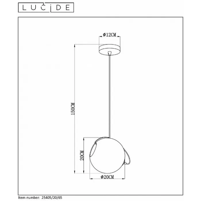 Подвесной светильник Lucide 25405/20/65 от ImperiumLoft