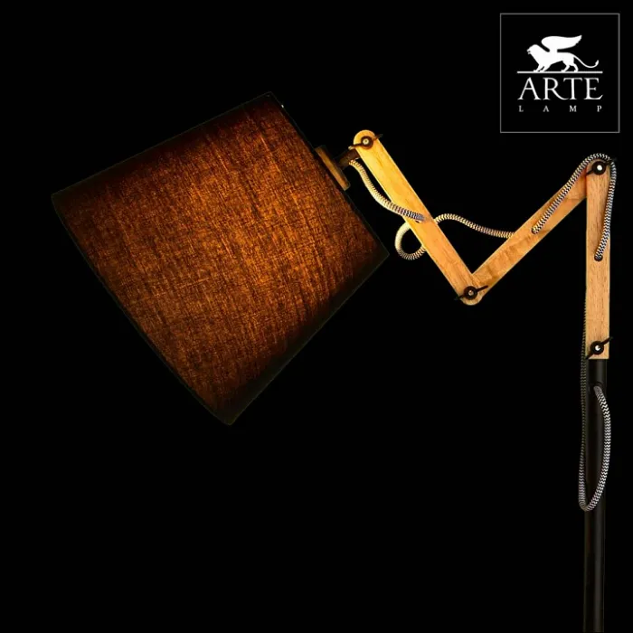 Торшер Arte Lamp Pinocchio A5700PN-1BK Цвет арматуры коричневый Цвет плафонов черный от ImperiumLoft
