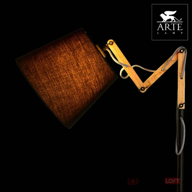 Торшер Arte Lamp Pinocchio A5700PN-1BK Цвет арматуры коричневый Цвет плафонов черный от ImperiumLoft