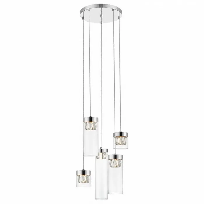 Подвесной светильник Zumaline Gem P0389-05D-F4AC Цвет арматуры хром Цвет плафонов прозрачный от ImperiumLoft
