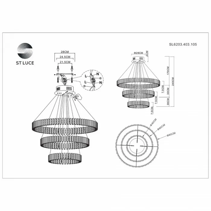 Подвесная люстра ST-Luce Estense SL6203.403.105 от ImperiumLoft
