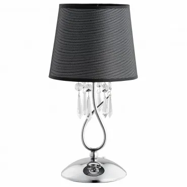Настольная лампа декоративная Alfa Baron 11488 Цвет арматуры хром Цвет плафонов черный