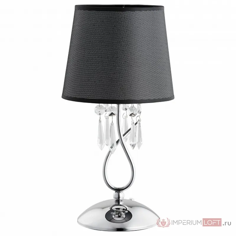 Настольная лампа декоративная Alfa Baron 11488 Цвет арматуры хром Цвет плафонов черный от ImperiumLoft