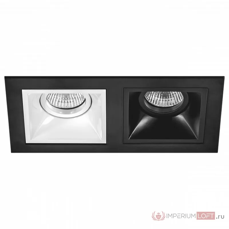 Встраиваемый светильник Lightstar Domino D5270607 цвет арматуры черно-белый от ImperiumLoft