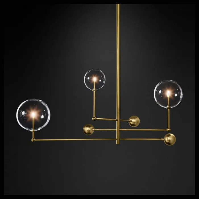 Подвесной светильник DeLight Collection Globe Mobile KG0835P-3 brass Цвет арматуры латунь Цвет плафонов прозрачный от ImperiumLoft