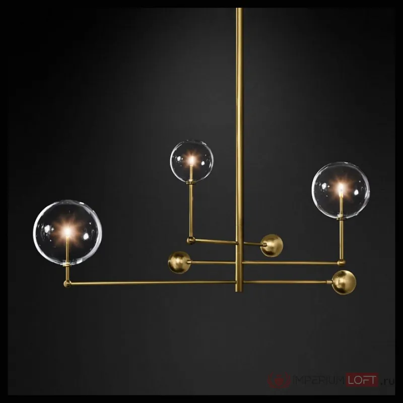 Подвесной светильник DeLight Collection Globe Mobile KG0835P-3 brass Цвет арматуры латунь Цвет плафонов прозрачный от ImperiumLoft