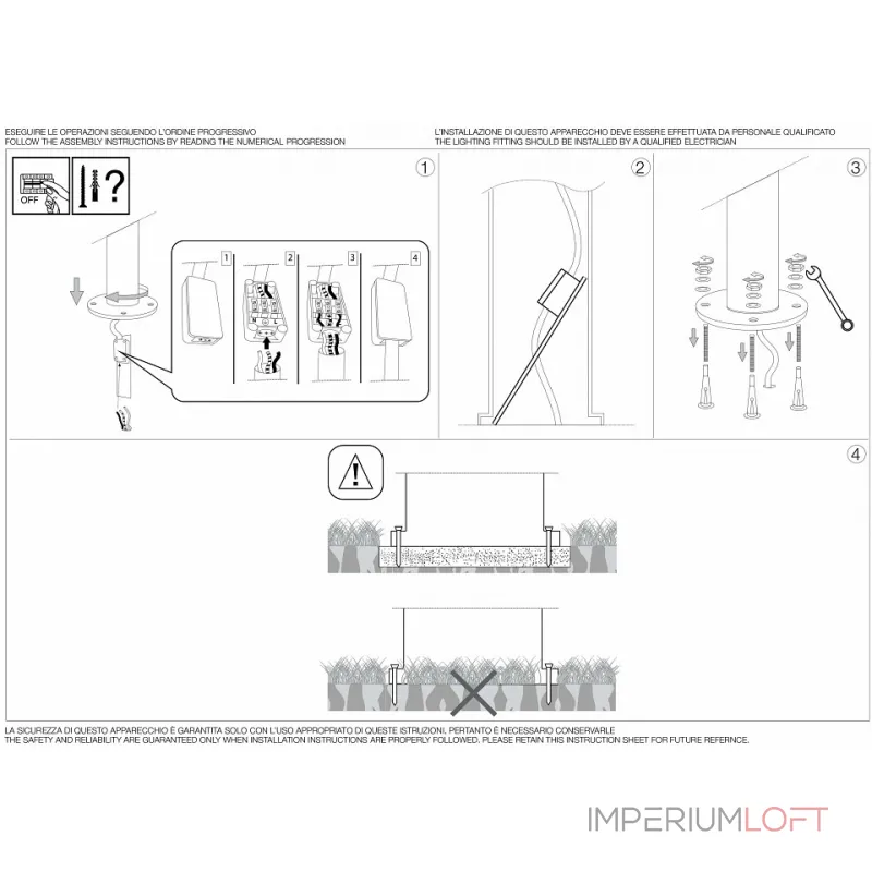 Наземный низкий светильник Ideal Lux Etere ETERE PT1 ANTRACITE Цвет арматуры белый
