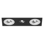 Встраиваемый светильник Lightstar Intero 16 triple quadro i537600706 Цвет арматуры черно-белый Цвет плафонов белый