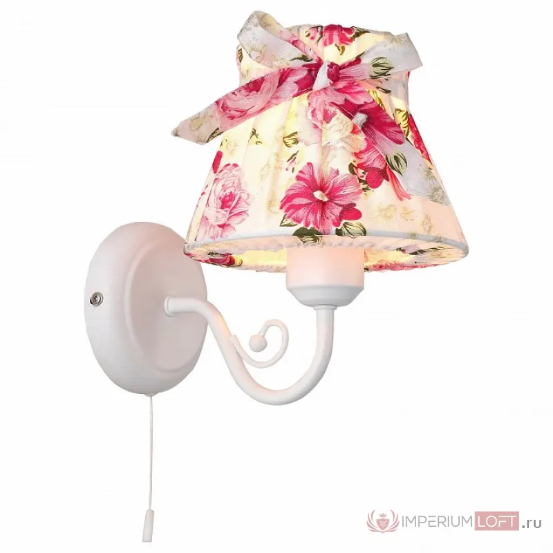Бра Arte Lamp 7021 A7021AP-1WH Цвет арматуры белый Цвет плафонов розовый от ImperiumLoft
