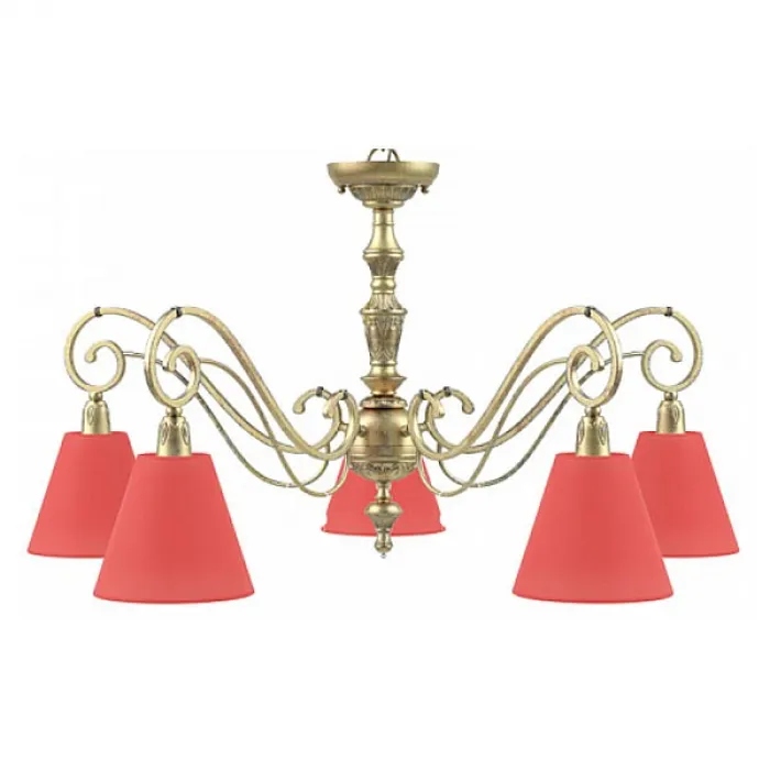 Подвесная люстра Lamp4You Classic 17 E3-05-H-LMP-O-26 Цвет арматуры золото Цвет плафонов красный от ImperiumLoft