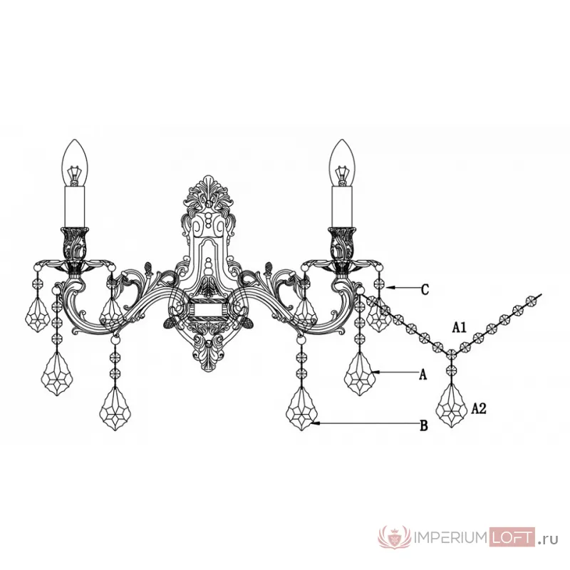Бра Lucia Tucci Barletta BARLETTA W122.2 antique Цвет плафонов прозрачный Цвет арматуры бронза от ImperiumLoft