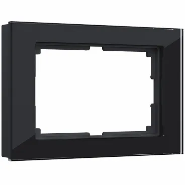 Рамка на 2 поста Werkel WL01-Frame-01-DBL (черный,стекло) Цвет арматуры черный Цвет плафонов белый