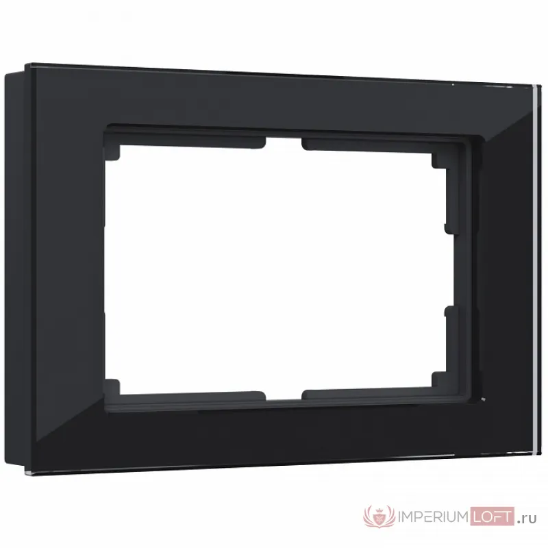 Рамка на 2 поста Werkel WL01-Frame-01-DBL (черный,стекло) Цвет арматуры черный Цвет плафонов белый от ImperiumLoft