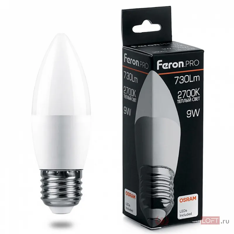 Лампа светодиодная Feron LB-1309 E27 9Вт 2700K 38062 от ImperiumLoft