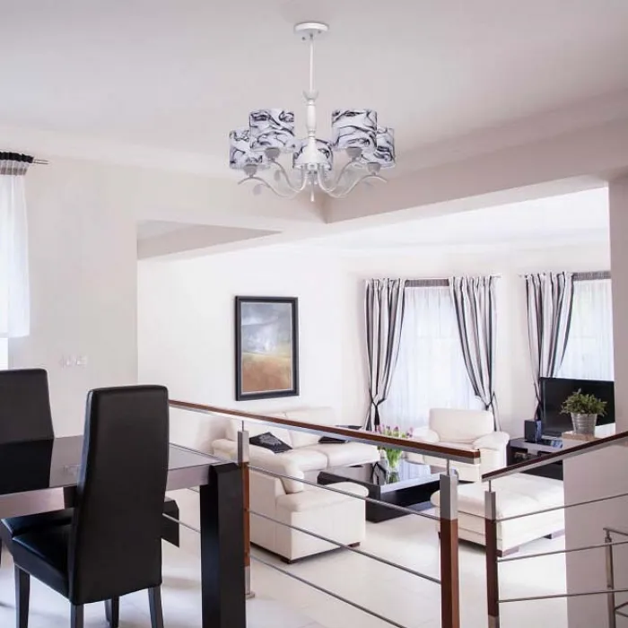Люстра на штанге DeMarkt City Виталина 448013805 Цвет плафонов черно-белый от ImperiumLoft