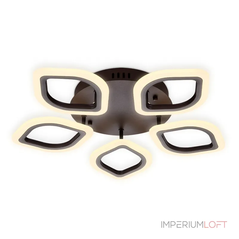 Накладной светильник Ambrella Original FA443/5 CF кофе 60W 540*520*80 (ПДУ РАДИО 2.4G) Цвет арматуры коричневый Цвет плафонов белый