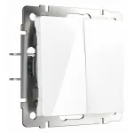 Выключатель двухклавишный без рамки Werkel белый W1120001