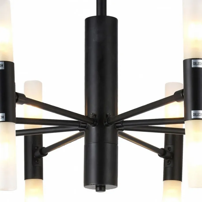 Люстра на штанге TopLight Jemimah TL1216D-08BL Цвет арматуры черный Цвет плафонов белый от ImperiumLoft