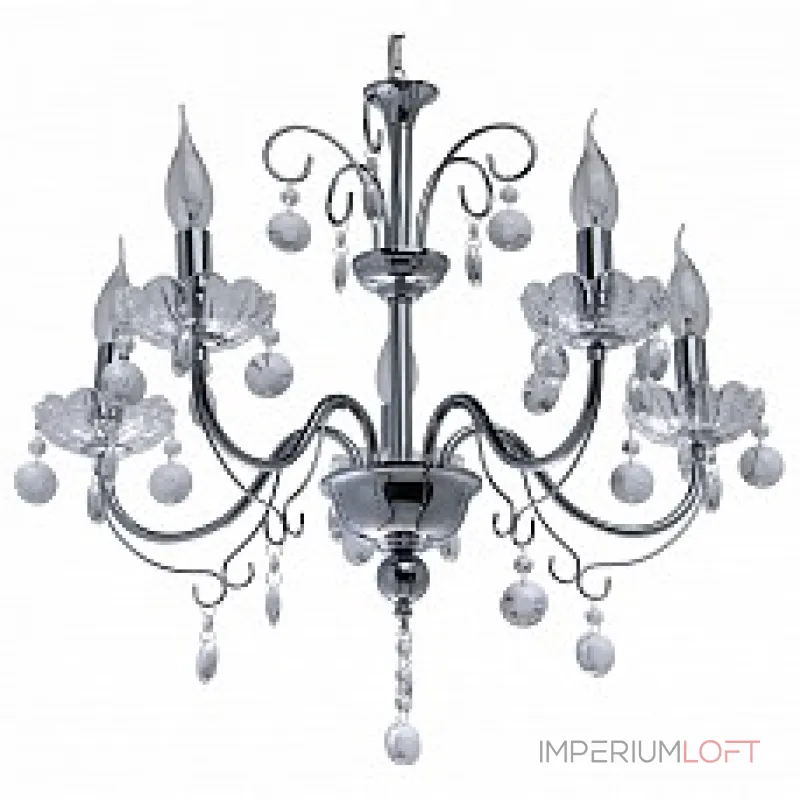 Подвесная люстра DeMarkt City Свеча 5 683010305 Цвет плафонов прозрачный Цвет арматуры хром от ImperiumLoft