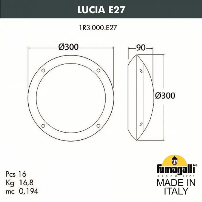 Накладной светильник Fumagalli Lucia 1R3.000.000.AYE27.BU1 от ImperiumLoft