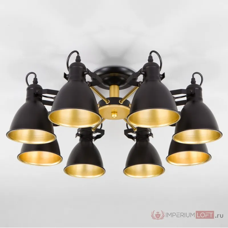 Потолочная люстра Eurosvet Denley 70112/8 черный Цвет арматуры черный Цвет плафонов золото от ImperiumLoft