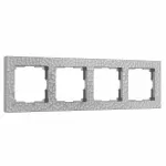 Рамка на 4 поста Werkel W0042406 (серебряный) Цвет арматуры серебро